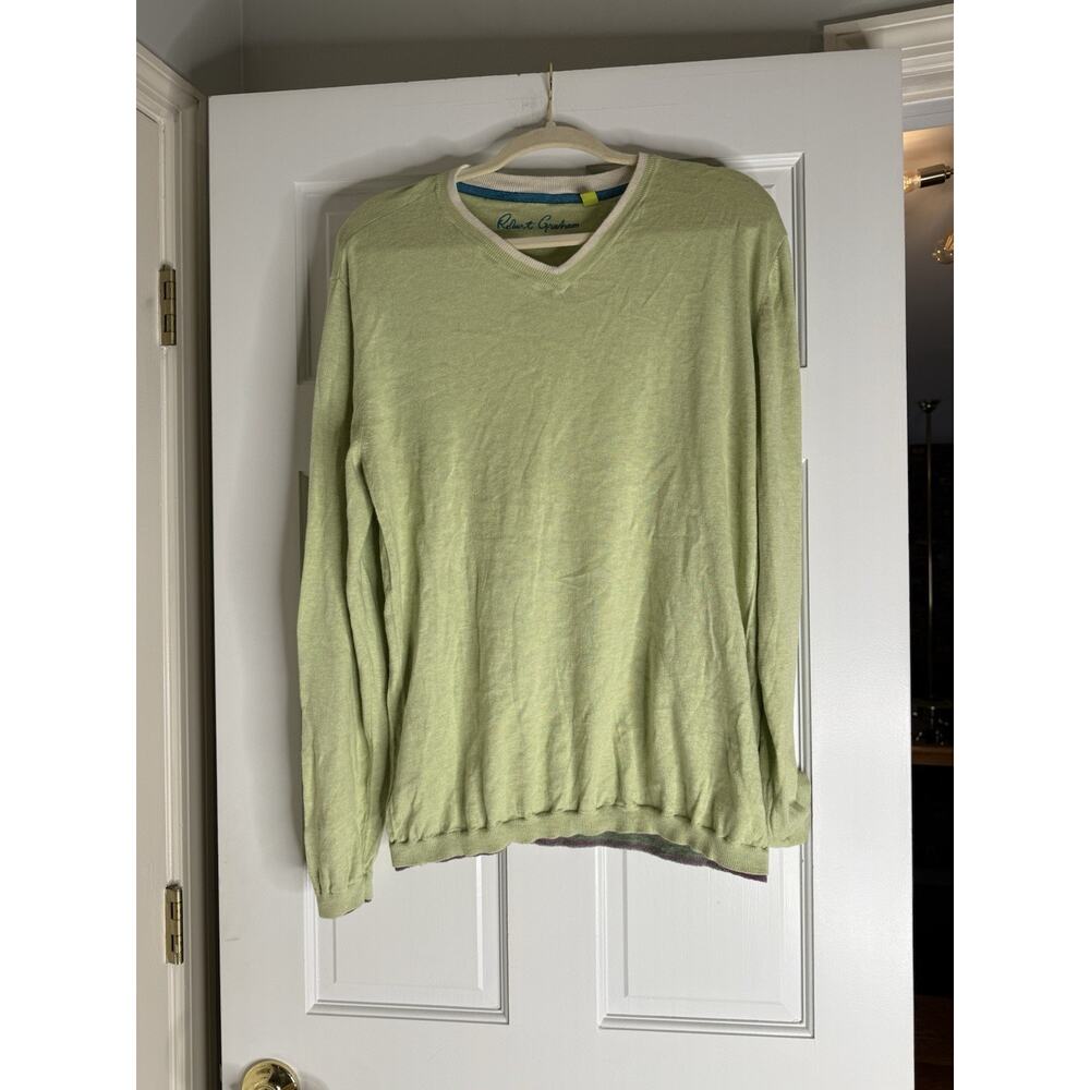 robert graham large Green mens long sleeve shirt. Large. Classic Fit